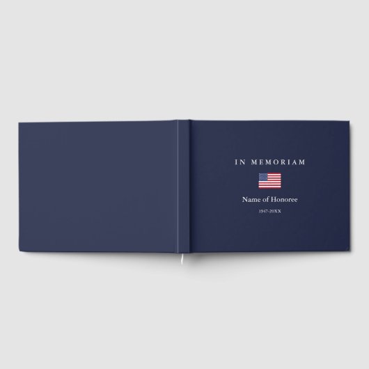 Elegant Memorial United States Flag Guest Book Gastenboek (Volledig)