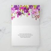 Elegant Memorial Waterverf Bloemen Sympathie Kaart (Binnen)