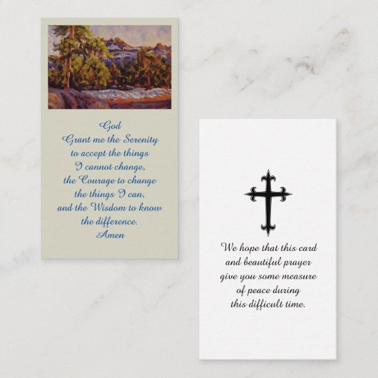 Elegant Memorial Waterverf schilderij Kaart Visitekaartje (Voorkant / Achterkant)