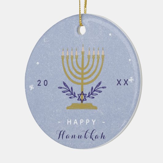 Elegant Menorah Happy Hanukkah Year Chrismukkah Keramisch Ornament (Links)