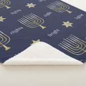Elegant Menorahs Sherpa Hanukkah Blanket/Medium Deken (3/4)