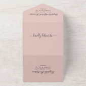 Elegant Menu Choice Blush Wedding Reception All In One Uitnodiging (Buitenkant)