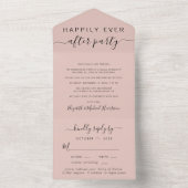 Elegant Menu Choice Blush Wedding Reception All In One Uitnodiging (Binnen)