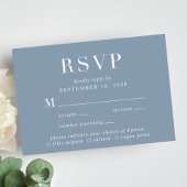 Elegant Menu Choice Dusty Blue Wedding RSVP