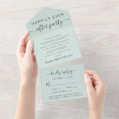 Elegant Menu Choice Mint Wedding Reception All In One Uitnodiging (Afscheurbaar)