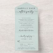 Elegant Menu Choice Mint Wedding Reception All In One Uitnodiging (Binnen)