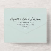 Elegant Menu Choice Mint Wedding Reception All In One Uitnodiging (Achterkant)