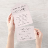 Elegant Menu Choice Pink Wedding Reception All In One Uitnodiging (Afscheurbaar)