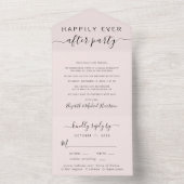 Elegant Menu Choice Pink Wedding Reception All In One Uitnodiging (Binnen)