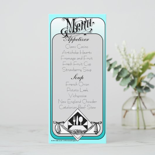 Elegant Menu Kaart Kleur 1 (Staand voorkant)