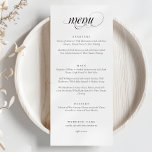 Elegant menu kalligrafie bruiloft<br><div class="desc">Elegant zwart-wit Kalligrafie Trouwmenu</div>