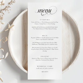 Elegant menu kalligrafie bruiloft