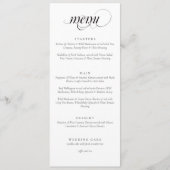 Elegant menu kalligrafie bruiloft (Voorkant)