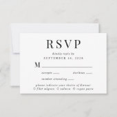 Elegant Menu Keuze Bruiloft RSVP Kaart (Voorkant)