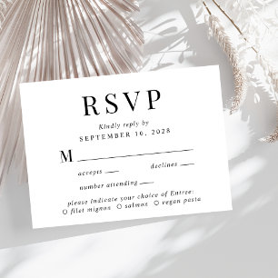 Elegant Menu Keuze Bruiloft RSVP Kaart