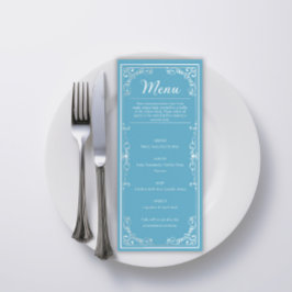 Elegant Menu - Lichtblauwe Vlinder Quinceañera