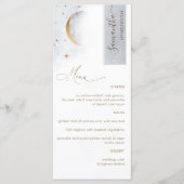 Elegant Menu met gastnaam, Celestial Moon Stars (Voorkant)