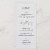 Elegant menu met geschreven tekst (Voorkant / Achterkant)