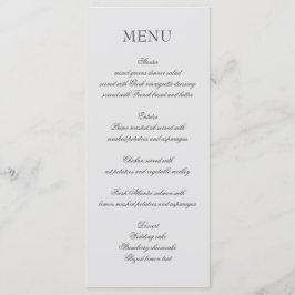 Elegant menu met geschreven tekst