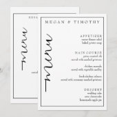 Elegant menu voor bruiloft kaart (Voorkant / Achterkant)