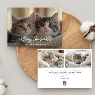 Elegant Meowy Christmas Overlay Foto Feestdagenkaart
