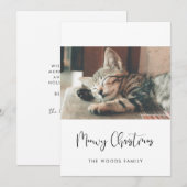 Elegant Meowy Kerstkat foto Feestdagenkaart (Voorkant / Achterkant)