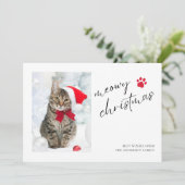 Elegant Meowy Kerstkattenfoto Kerst Feestdagenkaart (Staand voorkant)