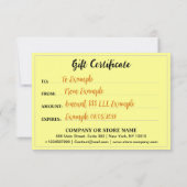 Elegant merk Logo, Luxe gouden cadeaubon (Achterkant)