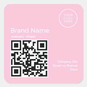 Elegant Merk met Logo & Qr-Codeetiket Vierkante Sticker