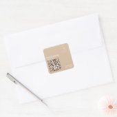 Elegant Merk met Logo & Qr-Codeetiket Vierkante Sticker (Envelop)