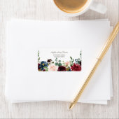 Elegant Merlot Navy Blue Floral Wedding Etiket (Insitu)