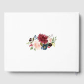 Elegant Merlot Navy Blue Floral Wedding Gastenboek (Achterkant)