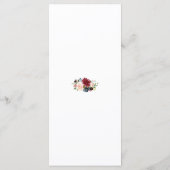 Elegant Merlot Navy Blue Floral Wedding Menu (Achterkant)