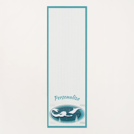 Elegant Mermaid Dolphin Blue Gray Zen Yoga Namaste Yogamat (Voorkant)