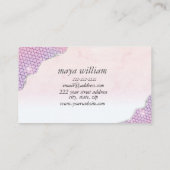 Elegant Mermaid Edges Pink Glitter Agate Contactkaartje (Achterkant)