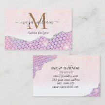 Elegant Mermaid Edges Pink Glitter Agate