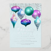 Elegant Mermaid Ornament kerstfeest Folie Uitnodiging (Voorkant)
