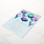 Elegant Mermaid Ornament kerstfeest Folie Uitnodiging (Gedraaid)