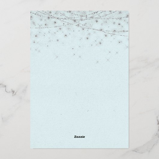 Elegant Mermaid Ornament kerstfeest Folie Uitnodiging (Achterkant)