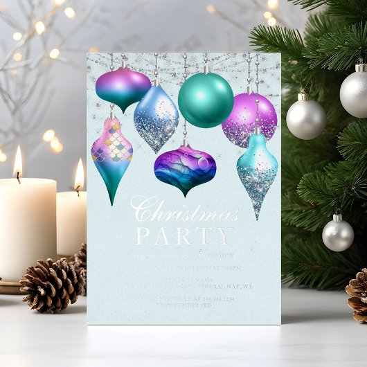 Elegant Mermaid Ornament kerstfeest Folie Uitnodiging