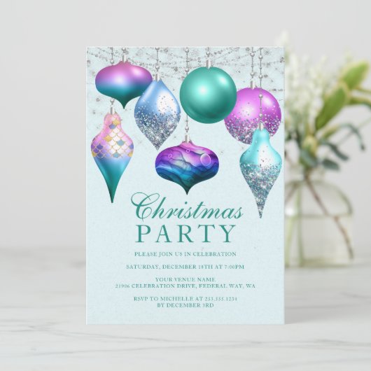 Elegant Mermaid Ornament kerstfeest Kaart (Staand voorkant)