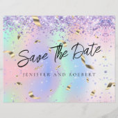 Elegant Mermaid Photo Collage Save the Date Kaart (Achterkant)