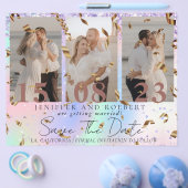 Elegant Mermaid Photo Collage Save the Date Kaart (Enkel)