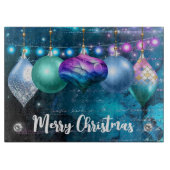 Elegant Mermaid Winter Baubles Kerstmis Snijplank (Voorkant)