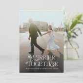 Elegant Merrier, gezins- of Pas getrouwd-gehoorapp Feestdagenkaart (Staand voorkant)