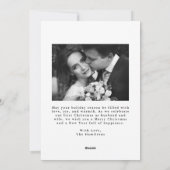 Elegant Merry and Married Bow Pas getrouwd Foto Feestdagenkaart (Achterkant)