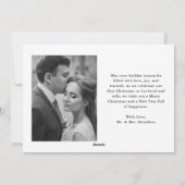 Elegant Merry and Married Bow Pas getrouwd Foto Feestdagenkaart (Achterkant)