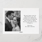 Elegant Merry and Married Bow Pas getrouwd Foto Folie Feestdagenkaart (Achterkant)