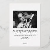 Elegant Merry and Married Bow Pas getrouwd Foto Folie Feestdagenkaart (Achterkant)