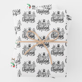 Elegant Merry Black White cadeau Inpakpapier Vel (In situ)